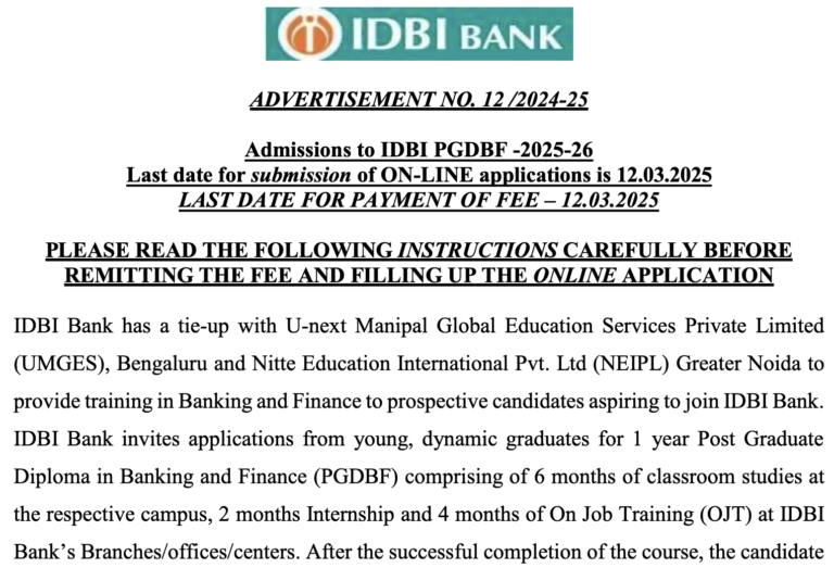IDBI Junior Assistant Manager Final Result 2025 Out